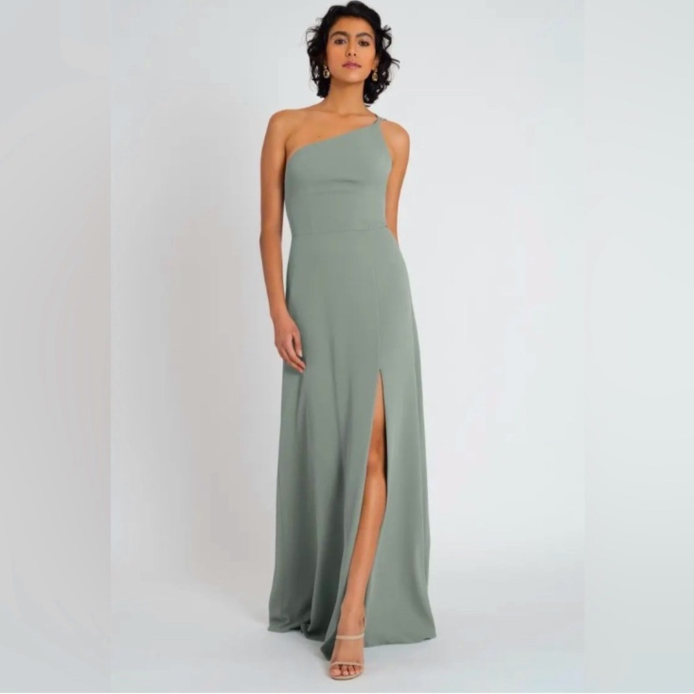 Jenny Yoo One-Shoulder Dress in Sage Green Bridesmaid Wedding